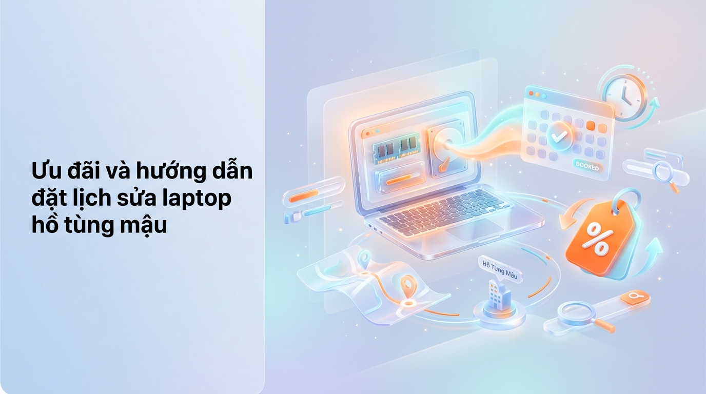 Ưu đãi và hướng dẫn đặt lịch sửa laptop hồ tùng mậu