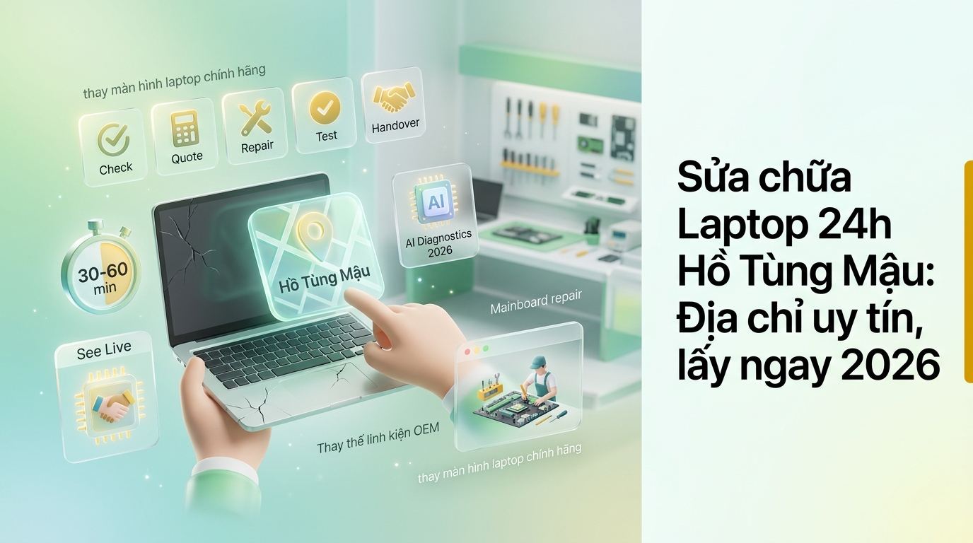 Quy trình sửa laptop lấy ngay hồ tùng mậu minh bạch